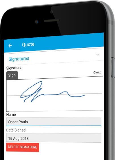 Signatures Integrated in Formitize App